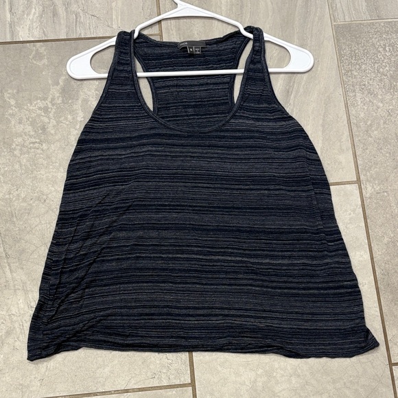 Vince Tops - Vince navy Blue Striped Women's Tank racerback Top medium